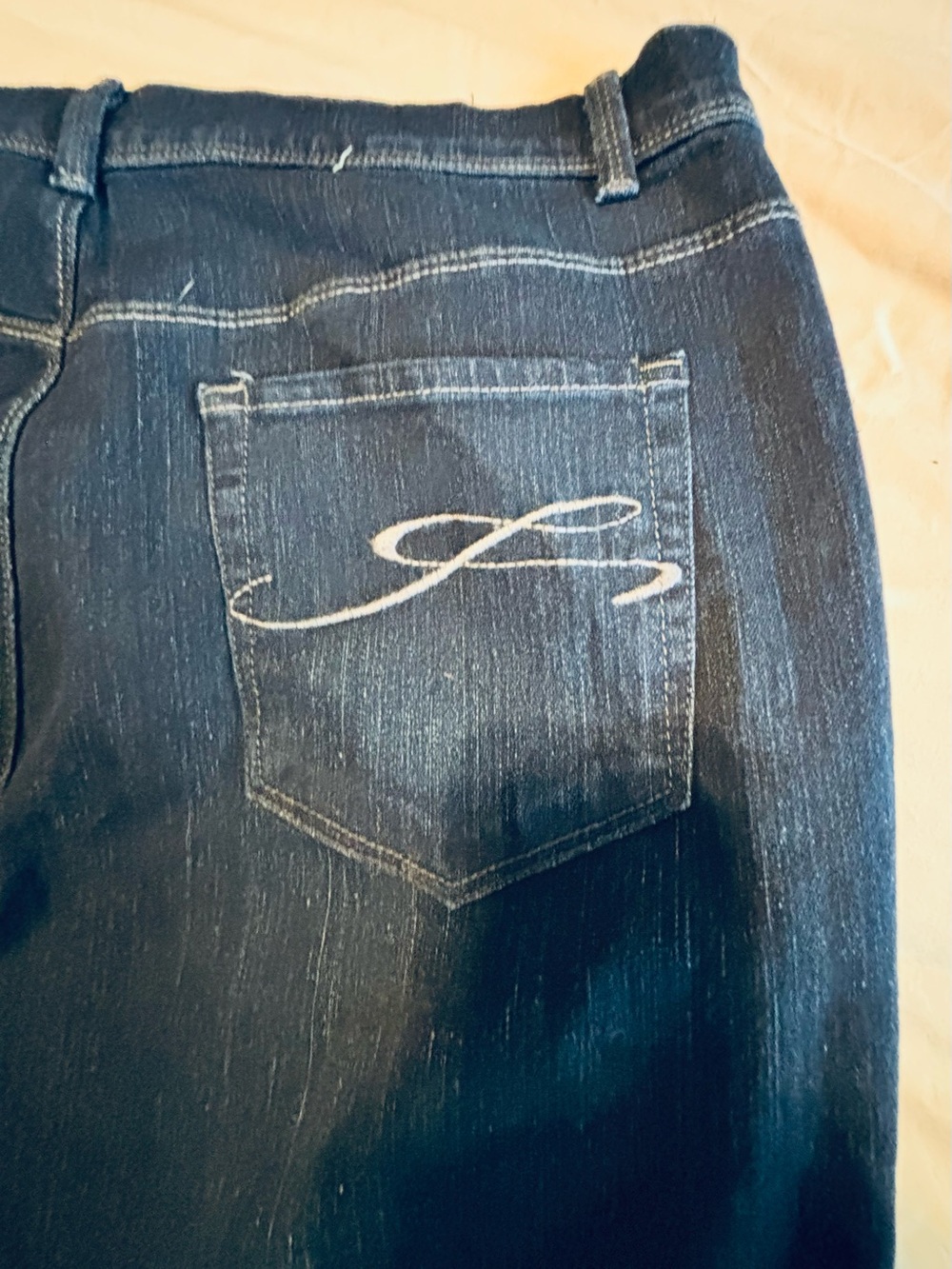 Style & Co Tummy Control Jeans Size 18 Dark Wash Embroidered